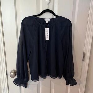 The Drop Women's Elegant Navy Blouse